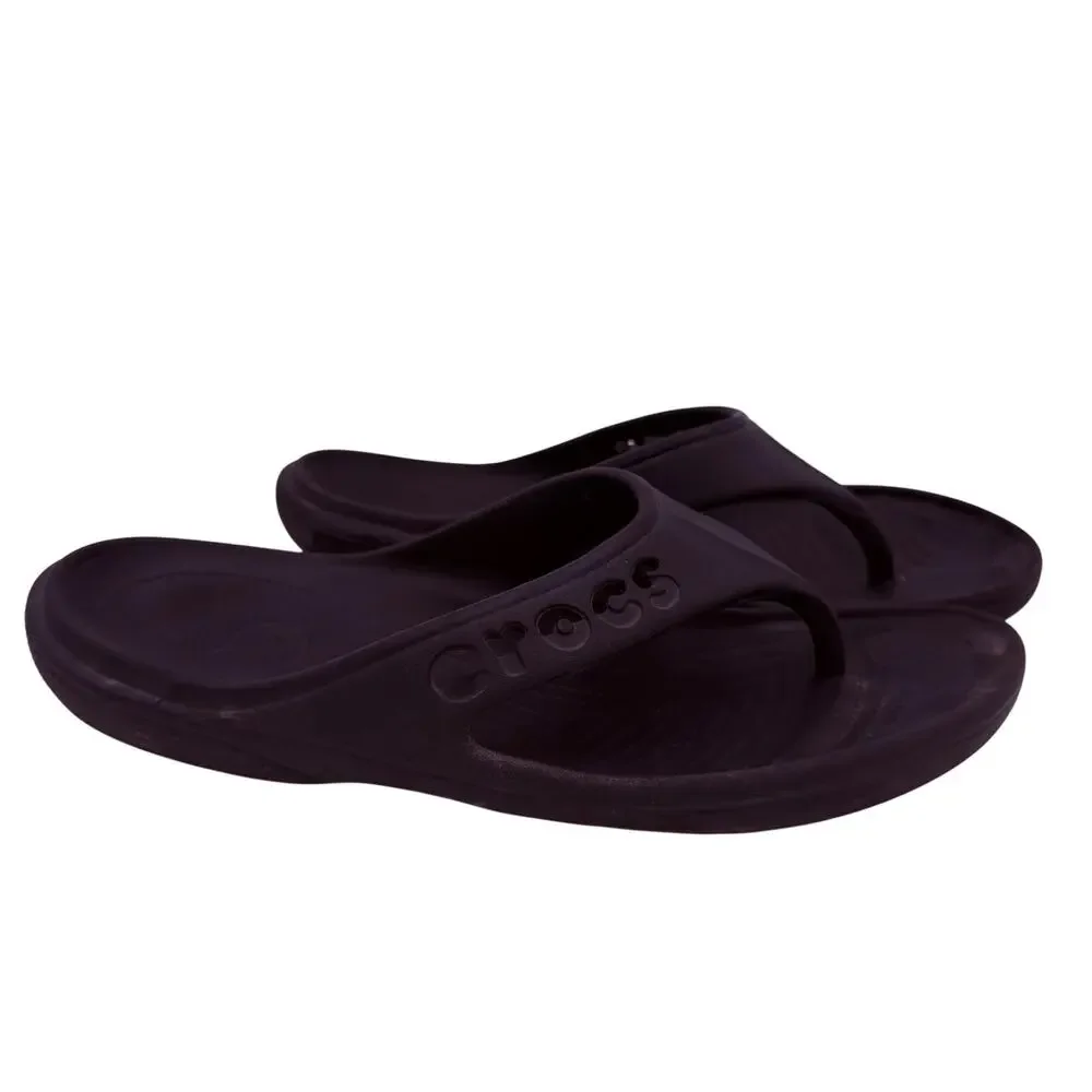 Crocs Men's Black Baya Flip Flop Sandals Size 12